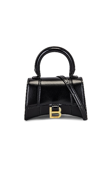 Balenciaga Mini Hourglass Top Handle Bag in Black