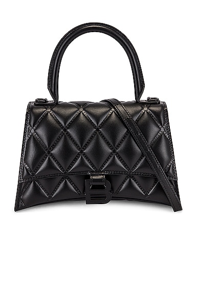 Balenciaga Small Hourglass Top Handle Bag in Black