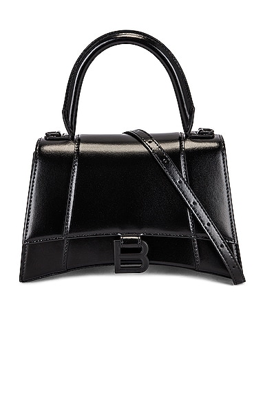 Balenciaga Small Hourglass Top Handle Bag in Black | FWRD