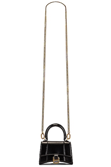 Balenciaga Mini Hourglass Top Handle Bag in Black