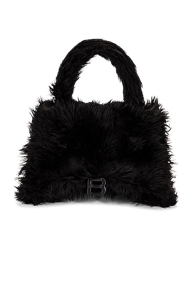 fluffy hourglass top handle bag