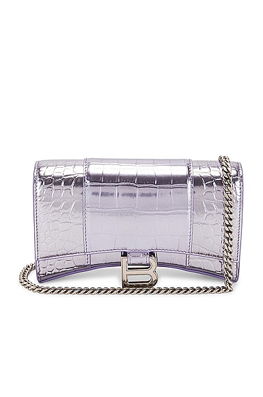Balenciaga Hourglass Wallet on Chain Bag in Lilac
