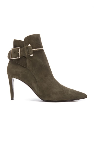 Suede Buckle Booties