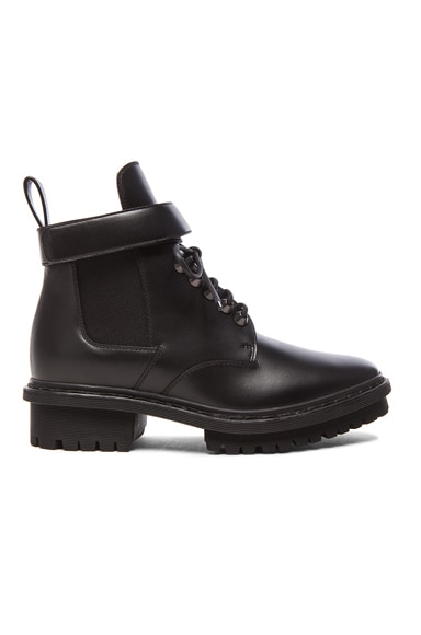 Balenciaga Unit Leather Ankle Boots in Black | FWRD