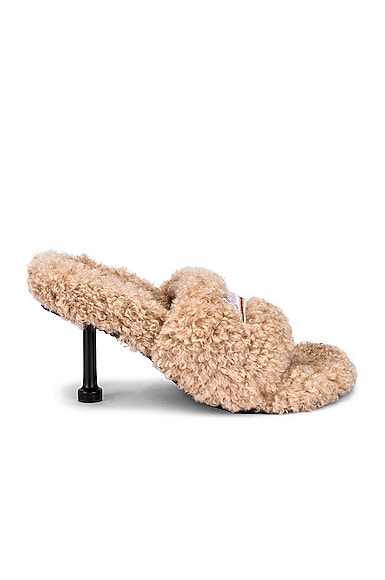 Balenciaga Furry Sandals in Beige