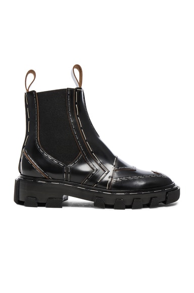 Shiny Leather Chelsea Boots