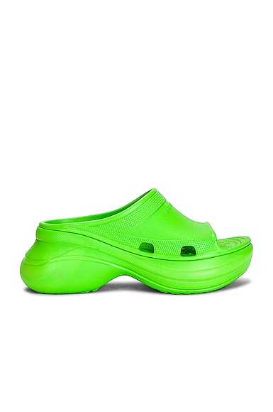 Balenciaga Pool Crocs Slides in Green
