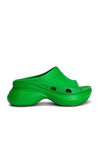 Balenciaga Pool Crocs in Grass Green | FWRD