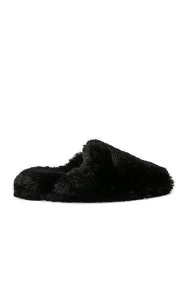 Balenciaga Teddy Faux-shearling Slippers In Black