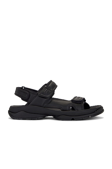 Balenciaga Tourist Fake Leather Sandal in Black