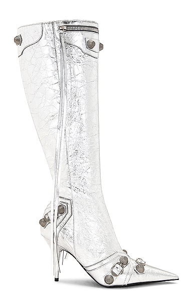 Balenciaga Cagole Boot in Metallic Silver