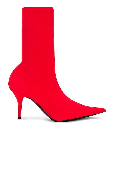 Balenciaga Knife Bootie in Bright Red