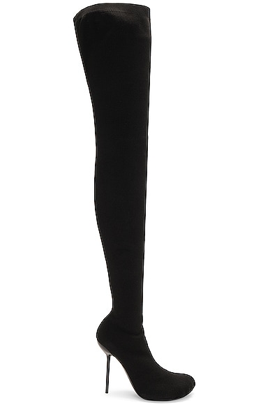 Shop Balenciaga Anatomic 110 Over The Knee Boot In Black