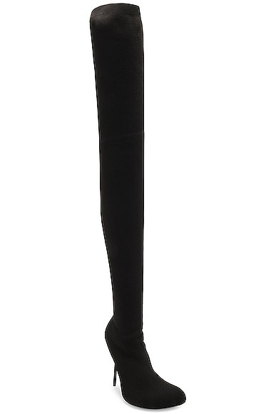 Shop Balenciaga Anatomic 110 Over The Knee Boot In Black