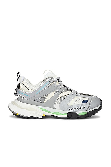 Balenciaga Track Sneaker in White & Silver | FWRD