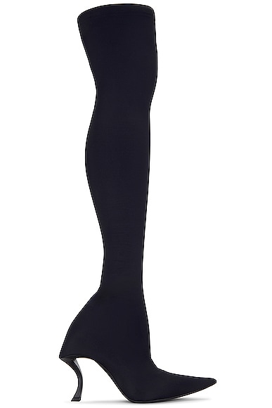 Hourglass Over The Knee Boot in Black