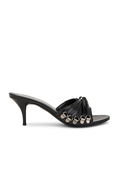 Balenciaga M70 Cagole Sandal Heel in Black & Silver
