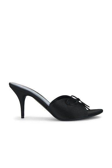 Balenciaga Knife Bow Sandal in Black & Silver