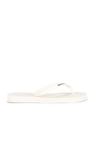 Balenciaga Thong Sandal in White & Black