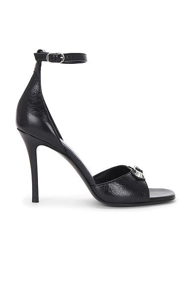 Balenciaga City Uptown Sandal in Black & Silver
