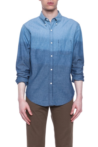 Trapped Pocket Denim Button Down