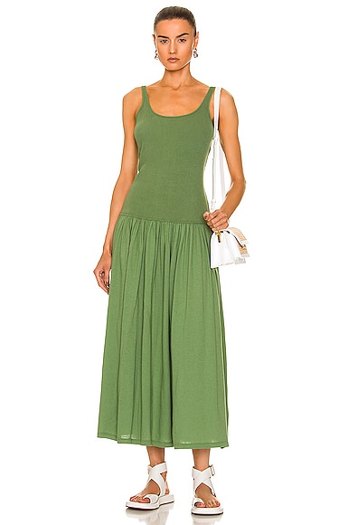 Rib Contrast Tank Dress
