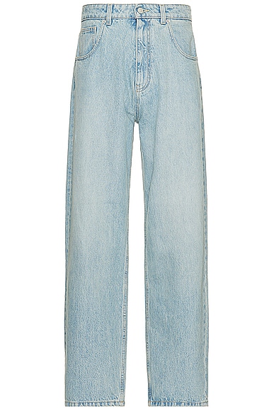 Bally Straight Leg Cotton Denim Jeans In Indaco & Denim