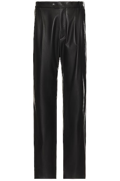 Shop Bally Leather Trousers In Black