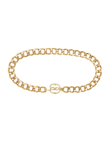 Bally Logo-buckle Chain-link Belt In Gold