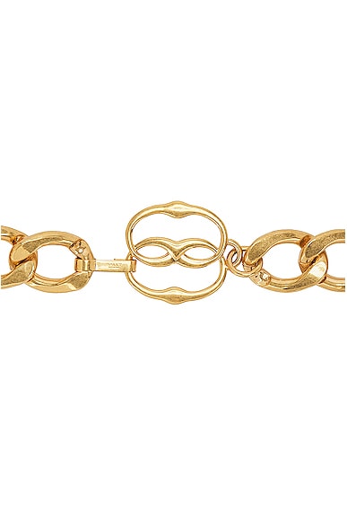 Shop Bally Emblem Chain Belt In Oro Vibrato