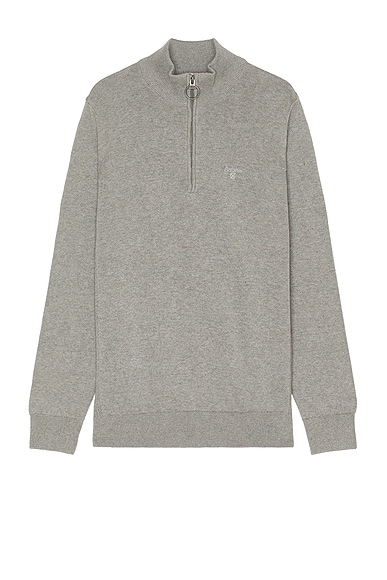 Barbour Half Zip Sweater in Grey
