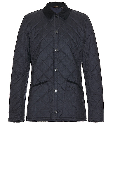 Barbour Checked Heritage Liddesdale Quilt Jacket in Navy
