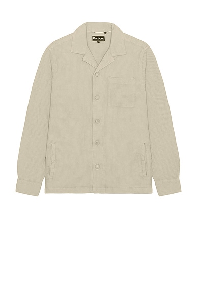 Barbour Sandwood Waffle Overshirt in Concrete
