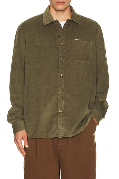 Barbour Bramside Relaxed Cord Shirt in Olive