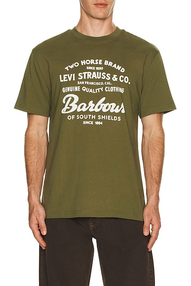Barbour x Levi's Graphic T-Shirt in Canvas Olive