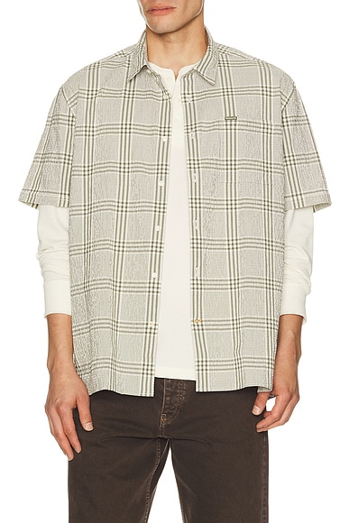 Barbour Carrock Checked Seersucker Summer Shirt in Whisper White