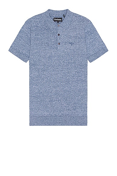 Barbour Buston Knit Polo in Chambray