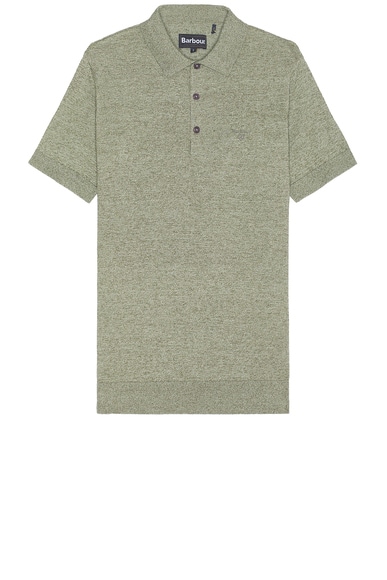 Shop Barbour Buston Knit Polo In Dusty Green