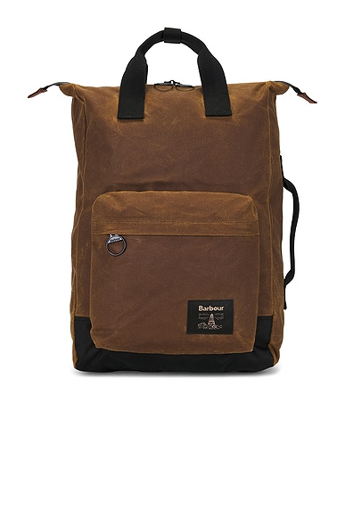Barbour Field Wax Backpack in Tan & Black