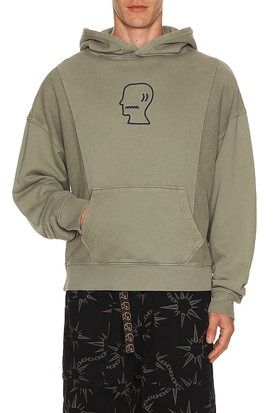 Brain Dead Mendoza Cropped Hoodie in Cement