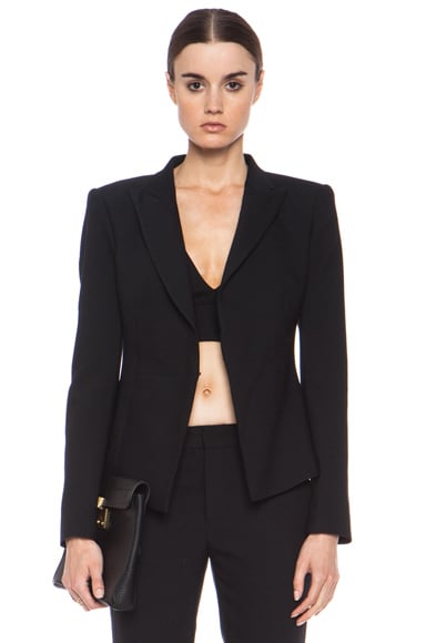 BLK DNM Tailored Poly-Blend Blazer in Black | FWRD
