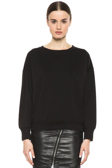 BLK DNM Oversized Dropped Shoulder Cotton-Blend Sweatshirt in Black | FWRD