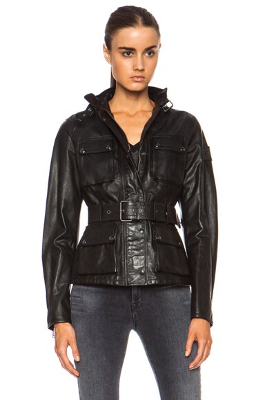 Belstaff Triumph Hand Waxed Leather Jacket in Black | FWRD
