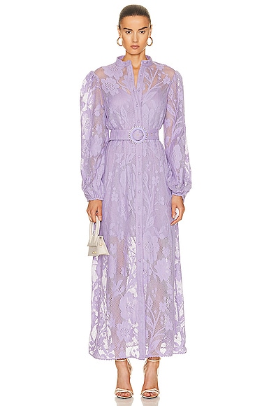 HEMANT AND NANDITA Nysa Long Dress with Slip in Lavender