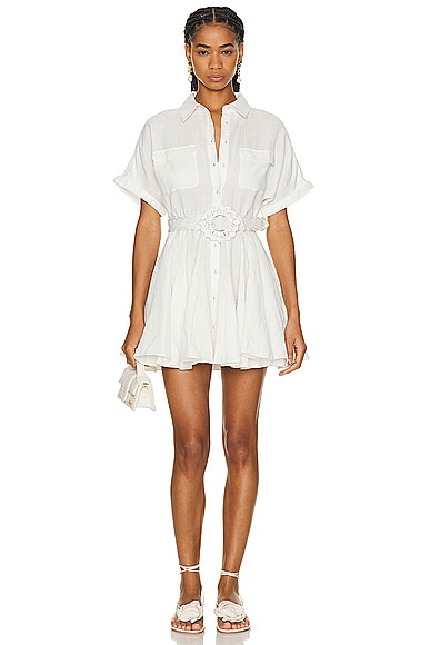 Shop Hemant & Nandita Nera Belt Buckle Short Dress In White