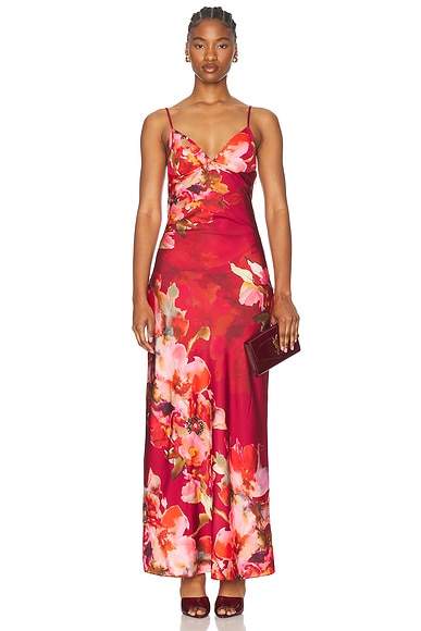 Patbo peony print bustier maxi dress with belt store