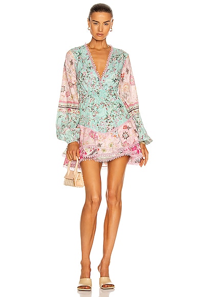 HEMANT AND NANDITA Missima Mini Dress in Mixed Pastels FWRD