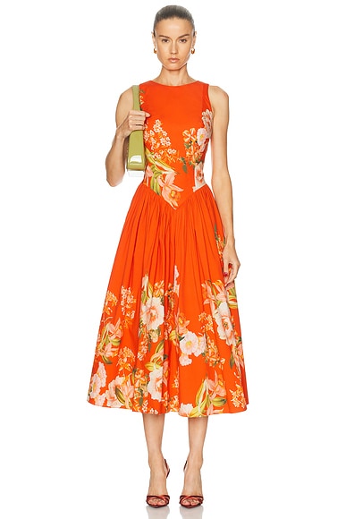 Hibi Boat Neck Midi Dress