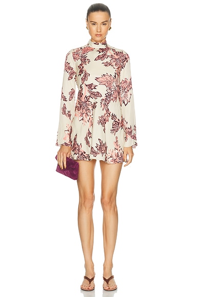 HEMANT AND NANDITA Biased Mock Neck Mini Dress in Multi