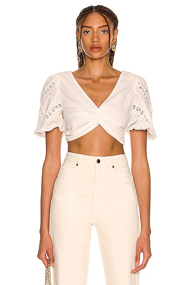 HEMANT AND NANDITA Ruby Crop Top in White